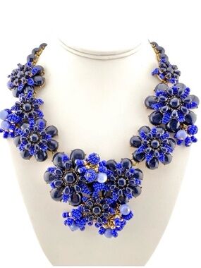 J CREW Blue Gardenia Statement Necklace